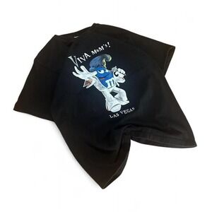 Black & blue M&M's heavy weight cotton t-shirt Size L shrunk a little